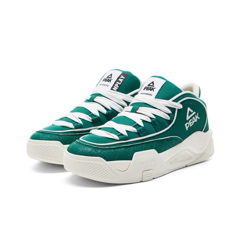 PEAK Taichi Shark Shoes Cushioning Coverage Wear Resistant Breathable Low Top Skateboard Shoes Men's Peace Green-2