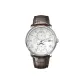 Rose Needle White Dial Brown Leather Strap Style
