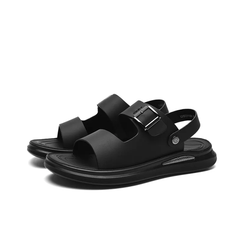 AOKANG 2-in-1 Plain Dad Sandals Beach Sandals Men's Black-2