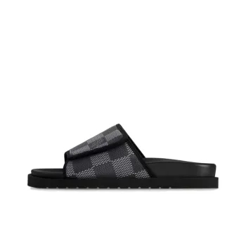 LOUIS VUITTON Miami Slide Slippers Men's Black