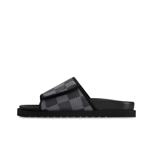 LOUIS VUITTON Miami Slide Slippers Men's Black
