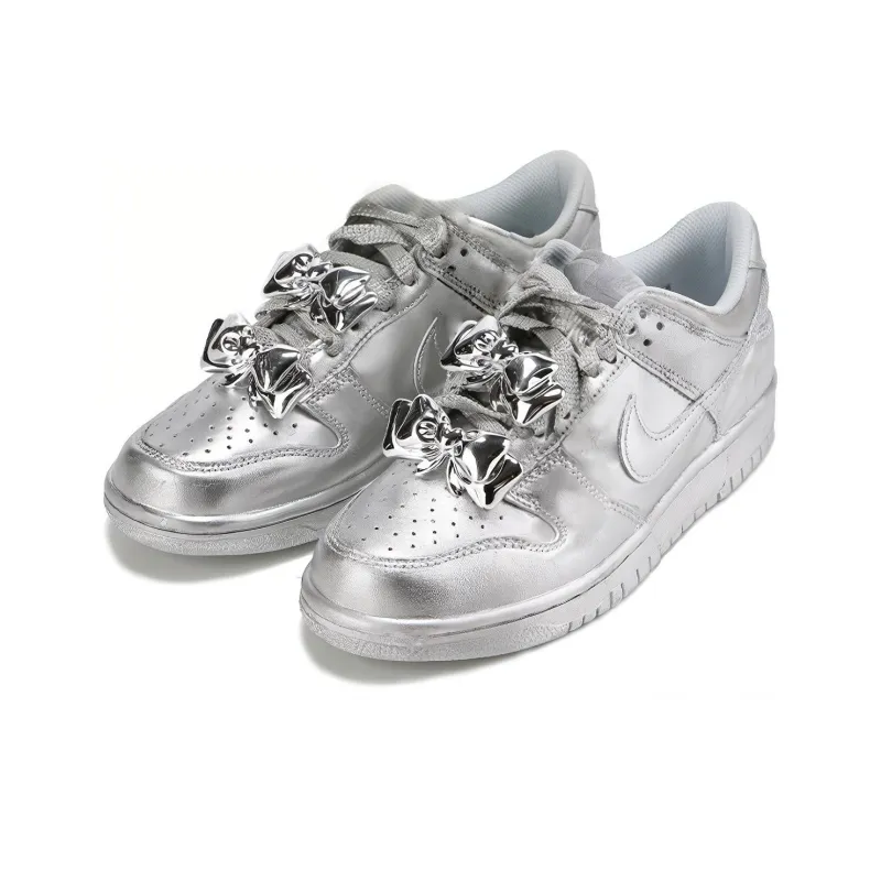 Nike Dunk SB Slip Resistant Low Top Skateboard Shoes Women's Silver-2