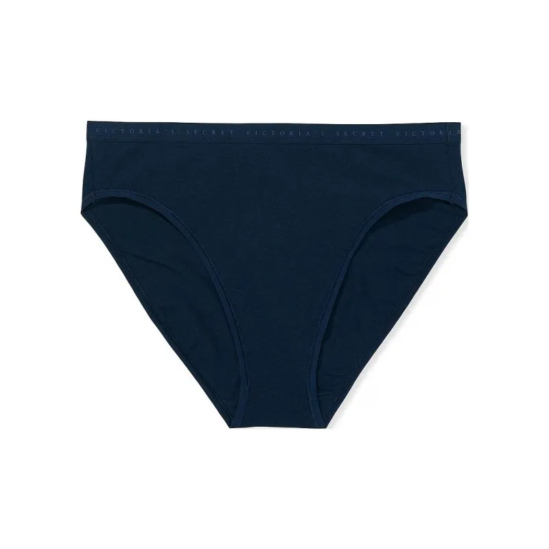 Victoria's Secret Stretch Cotton High-Leg Brief Panty/Blue Underpants Women's Navy Blue-0