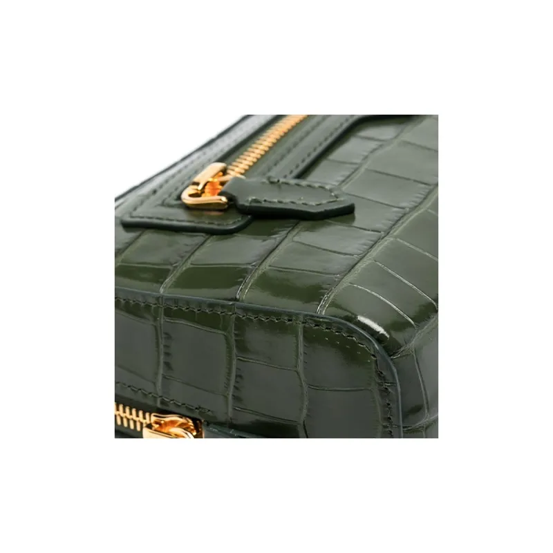 TOM FORD Calfskin Clutch Men's Olive Green-3
