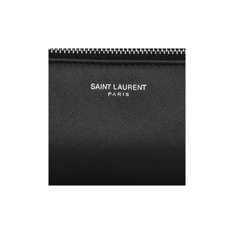 SAINT LAURENT PARIS Sheepskin Handbag Clutch Men's Black-5