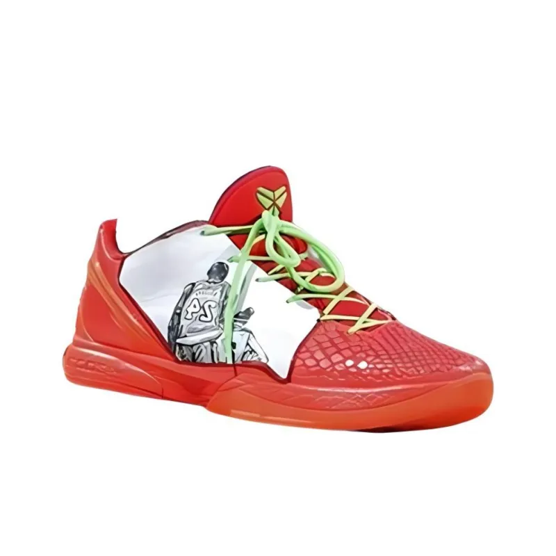 Nike Zoom Kobe 6 Protro Wear Resistant Low Top Basketball Shoes Men's Red White-1