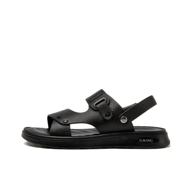 AOKANG Beach Sandals Men Black/Brown-1