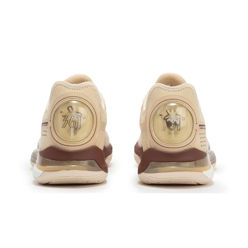 361° DVD SE Milk Tea Cushioning Anti Slip Wear Resistant Breathability Low Top Basketball Shoes Men's Dune White-3