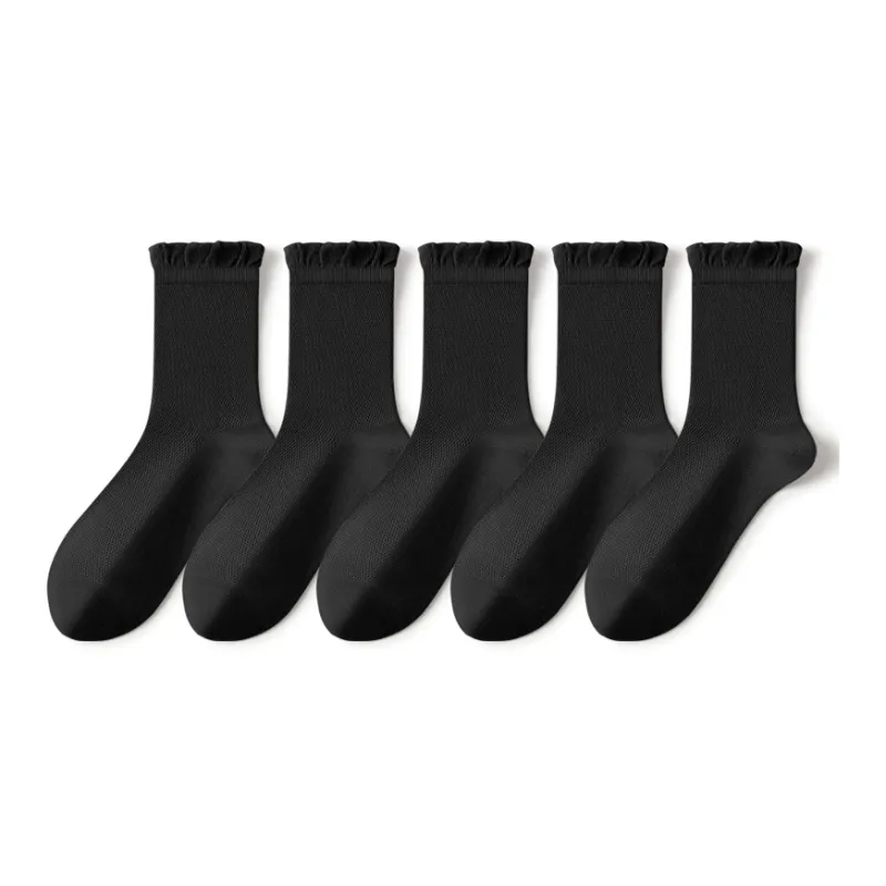 SHIWAJI Mid Calf Socks Women's 5 Pack-8