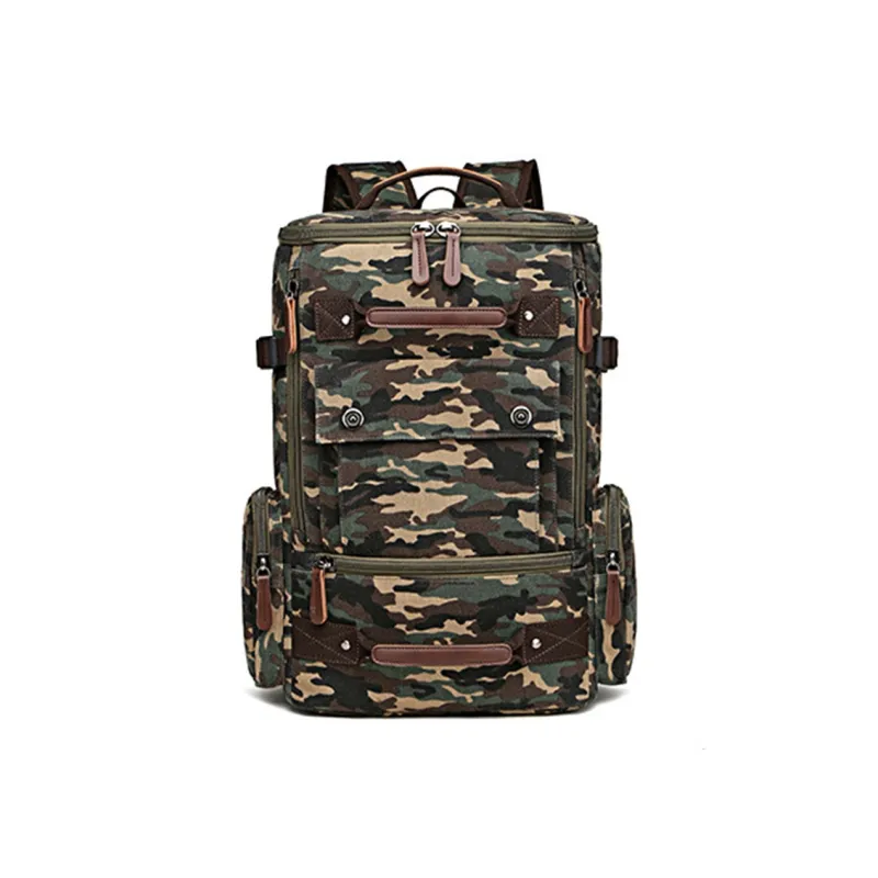 CMLZIUA Canvas Backpack Regular Unisex Coffee/Blue/Black/Khaki/Gray/Green Camouflage/Yellow Camouflage/Army Green-18
