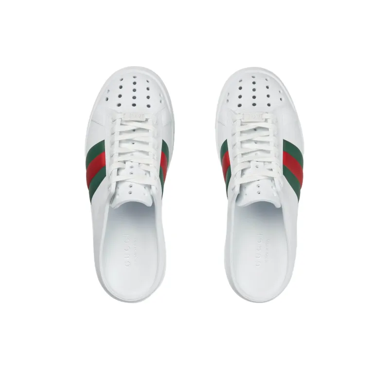 GUCCI ACE Quiet Closed Toe Slippers Women's White-4