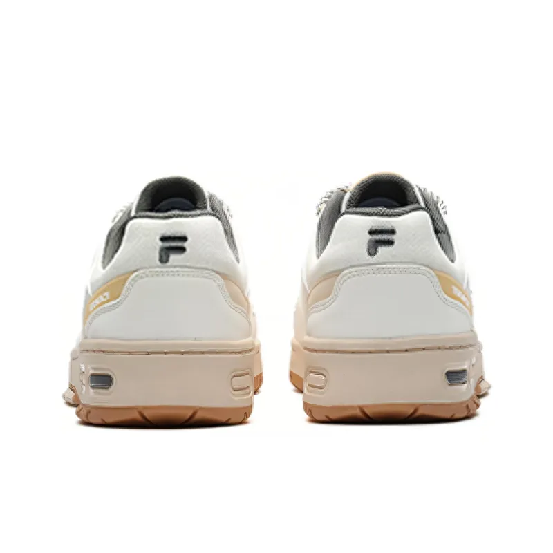 FILA FUSION Teratach Fusion Anti-Slip And Wear-Resistant Lightweight Low-Top Skateboard Shoes Men's Milk White Yellow-3