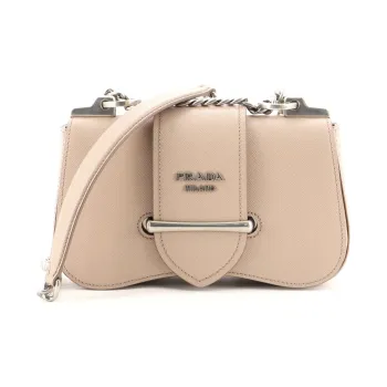 PRADA Sidonie Leather Crossbody Bag Shoulder Bag Women's Light Pink