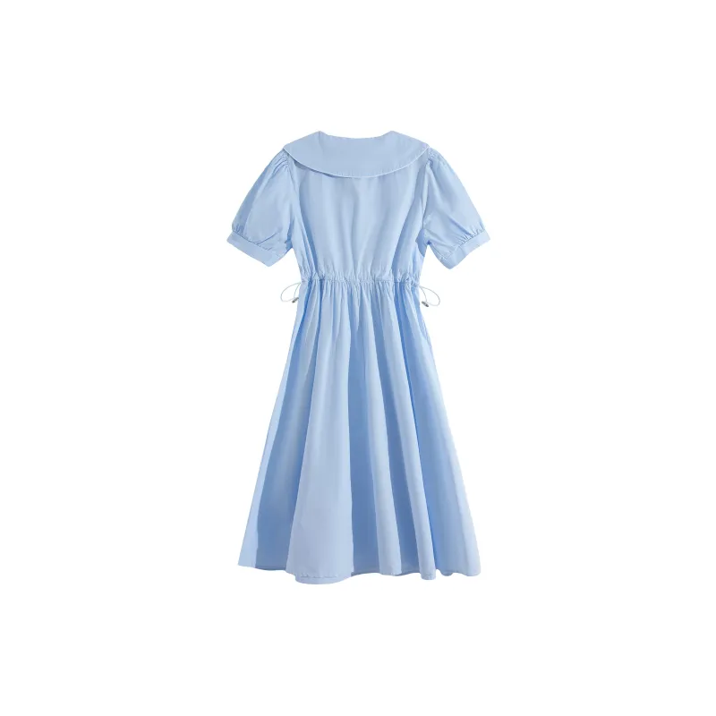 RTNH Short Sleeved Dress Women's Light Blue-1