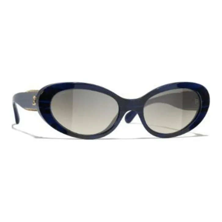 CHANEL Acetate Cat Eye Sunglasses Women's Black-2