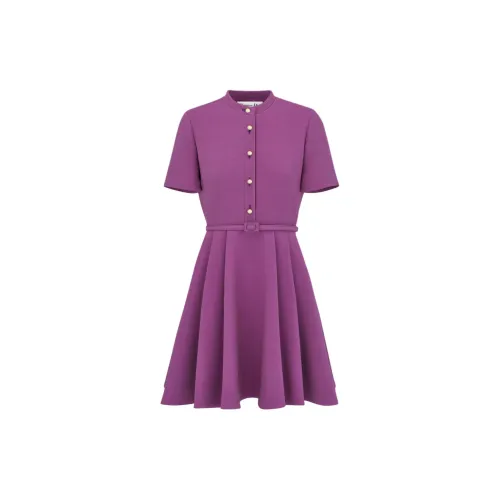 DIOR Short-Sleeved Dresses Women's Purple