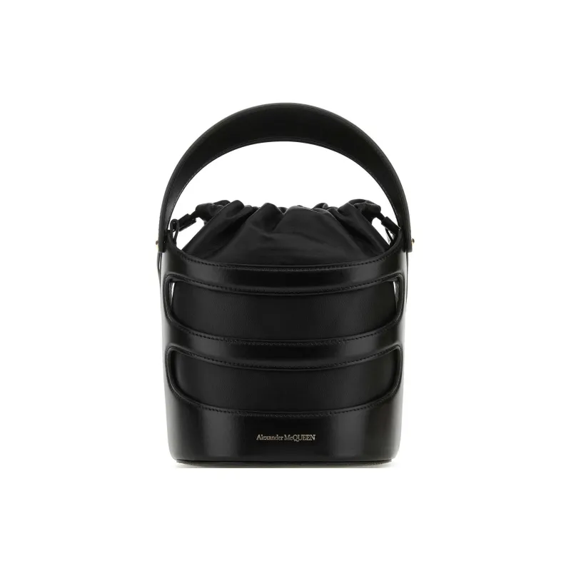 Alexander McQueen Leather One Shoulder Handbags Women's Black-0