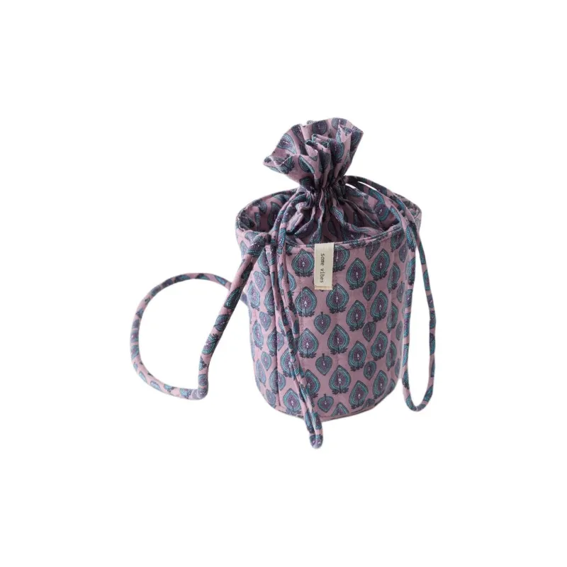 ZARA Cotton Bucket Bags Shoulder Bag Crossbody Bag Handbag Regular Women's Pink-1