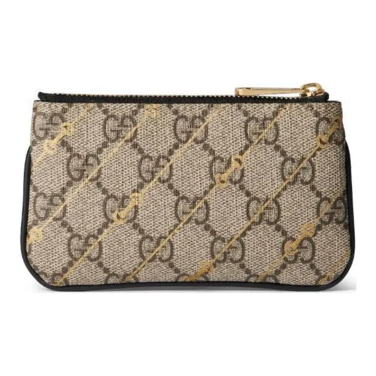 GUCCI Canvas Key Pouch Women's Black & Ebony-5
