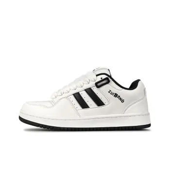 ZUIBANG Puffy Shoes Anti Slip Wear Resistant Low Top Skateboard Shoes Unisex White Black
