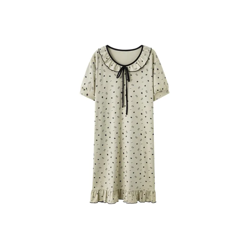 The Story Of The Flower Season Nightgown Women's Yellow Green-0