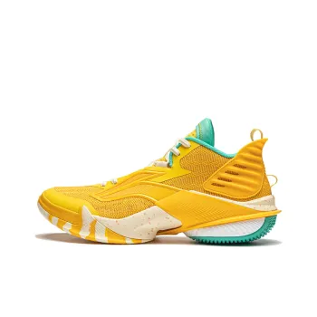 LINING Power 10 Basketball Shoes Men Mid Top Yellow