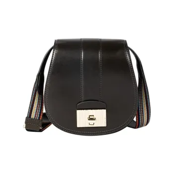 Paul Smith Cow Leather Crossbody Bag Medium Size Women's Dark Green