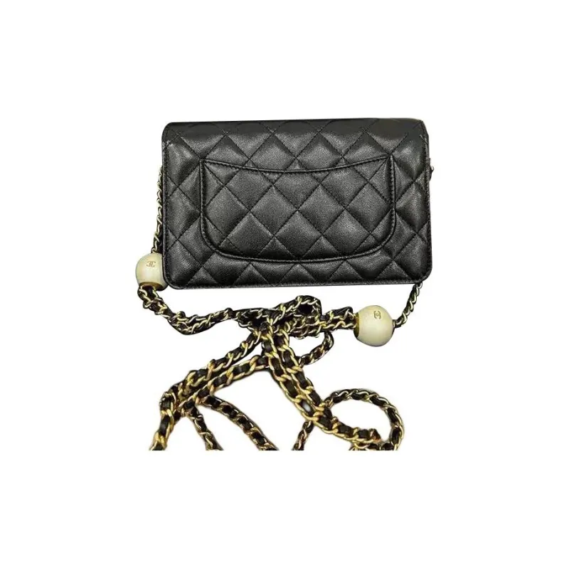 CHANEL WOC Sheepskin Crossbody Bags Women's Black-2