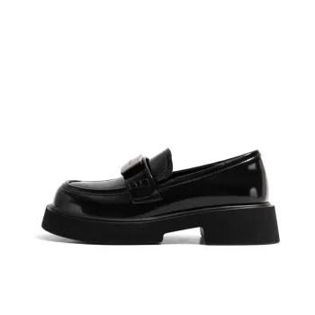 Old Meow Preppy Style Commute Platform Loafers 4cm Women's Black