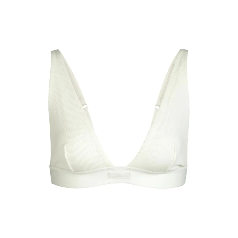 SKIMS COTTON RIB PLUNGE BRALETTE Bra Women's BONE/Bone-0