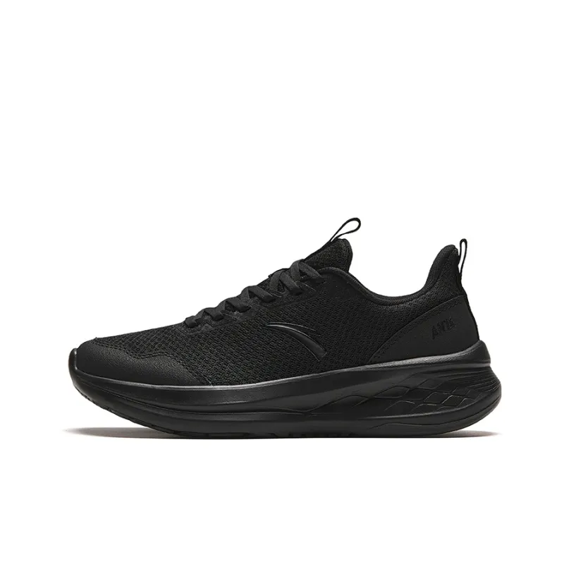 Anta Running Collection Cushioned Slip Resistant Low Top Casual Running Shoes Women's Black-0