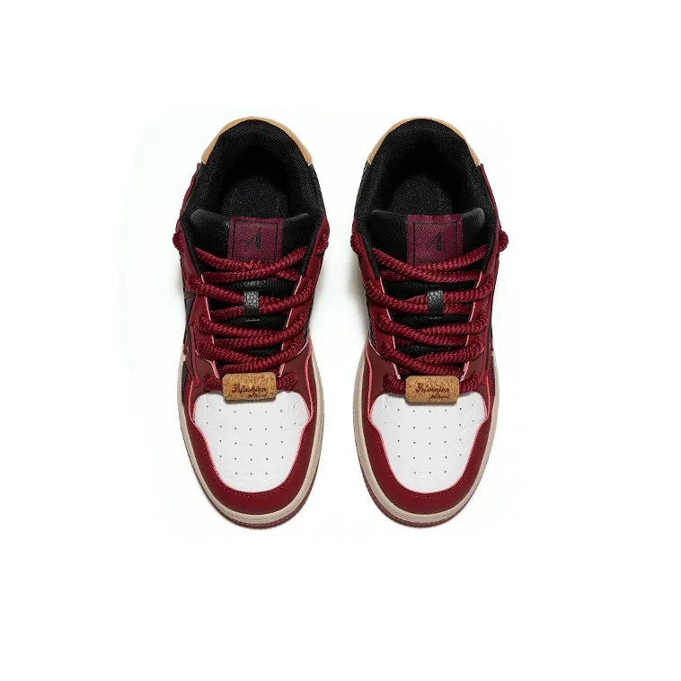 A1 Wine Shoes Coverage Wear-Resistant Low-Top Skateboard Shoes Unisex-3