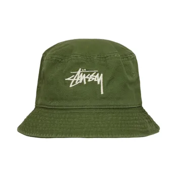 Stussy Cotton Bucket Hats Unisex Green