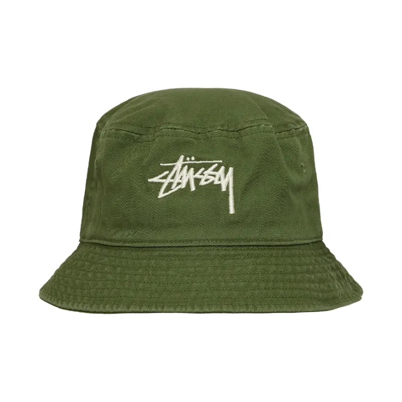 Stussy Cotton Bucket Hats Unisex Green-0