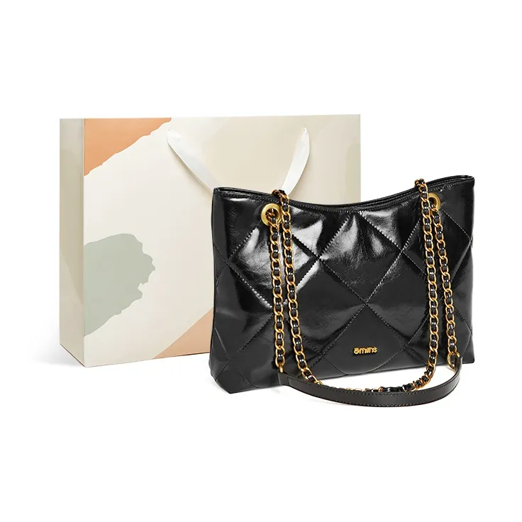 15 MINS Cow Leather Shoulder Bag Regular Women's Midnight Black-0