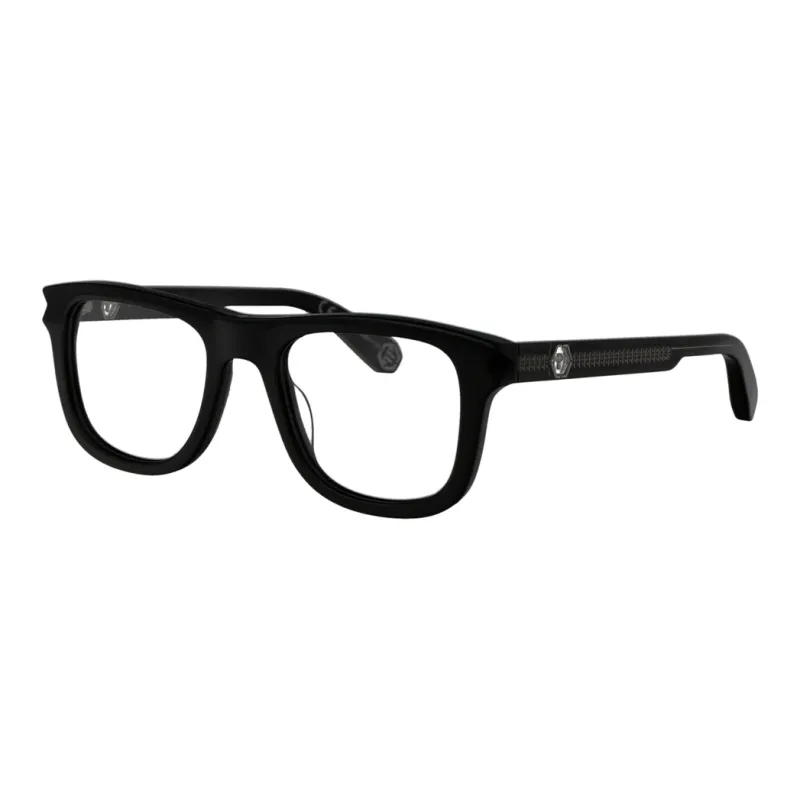 PHILIPP PLEIN Acetate Irregular Shape Eyeglass Frames Men's Black-0