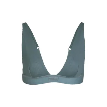 SKIMS COTTON RIB PLUNGE BRALETTE Bra Women's KYANITE/Blue Crystal Stone