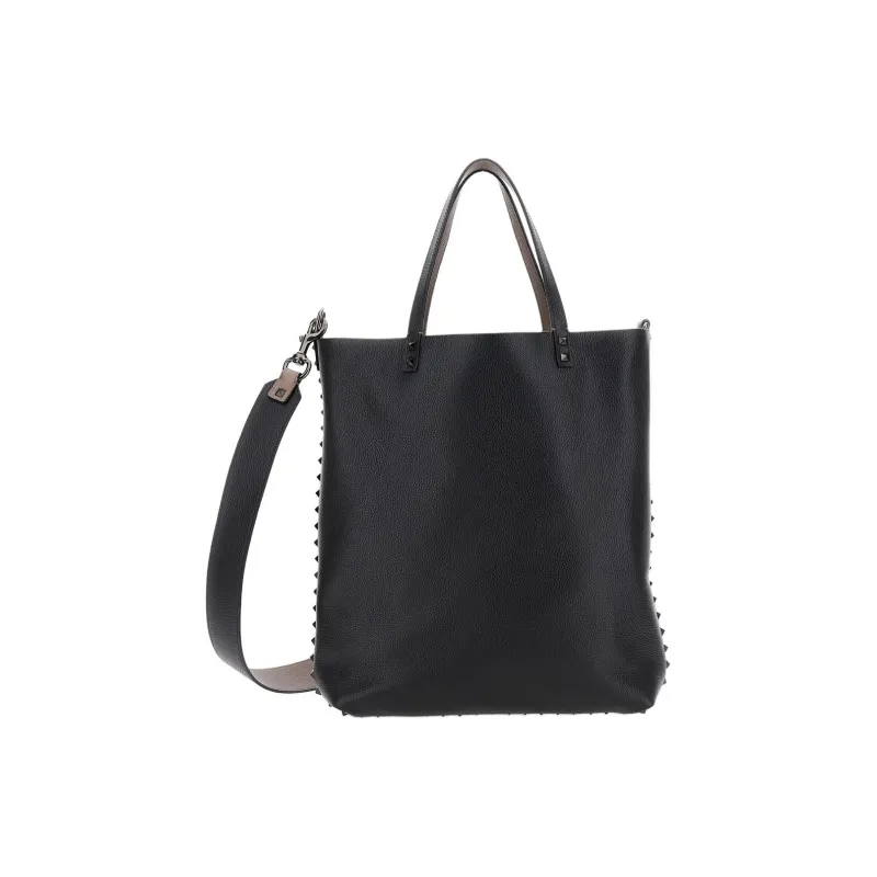 Valentino Calfskin Tote Bag Shopping Bag Shoulder Bag Handbag Men's Light Brown-4