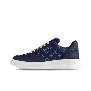 LOUIS VUITTON Beverly Hills Low Top Skateboard Shoes Men's Blue