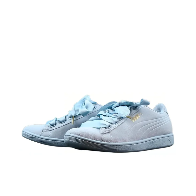 PUMA Vikky Ribbon Anti Slip Wear Resistant Low Top Skateboard Shoes Women's Blue-2