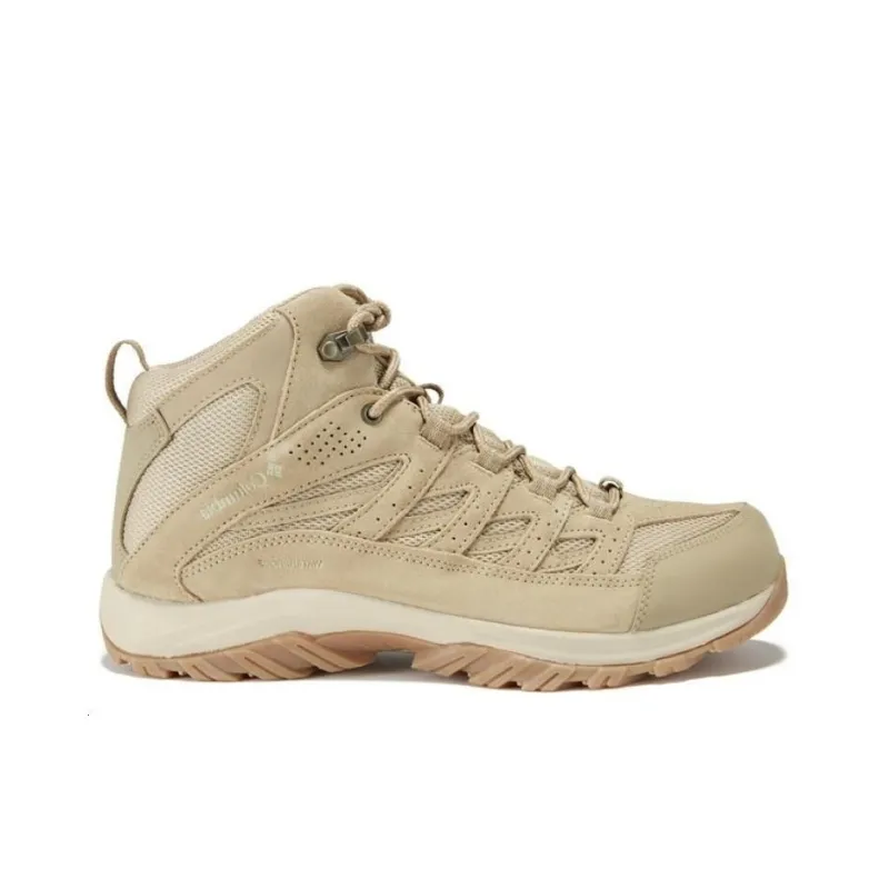 Columbia Abrasion Resistant Waterproof And Breathable Mid Top Outdoor Shoes Men's Khaki-1