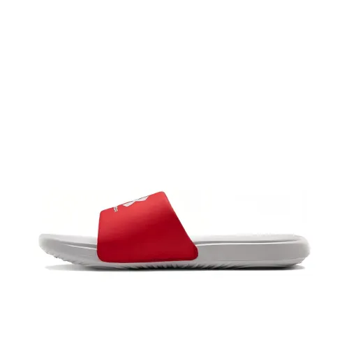 Unisex Under Armour Ansa Fixed Sandals White/Red