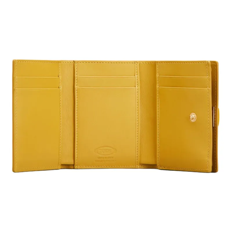 TOD'S Timeless Calfskin Wallet Women's Yellow-2