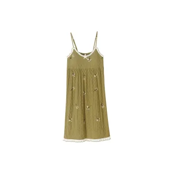 XUANZHITING Nightgown Women's Yellow Green