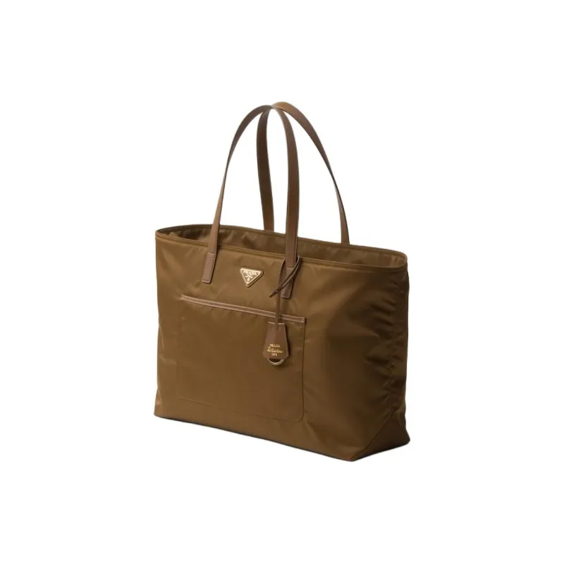 PRADA Re-Edition Fabric With Leather Handbag Large Size Women's Beige-1