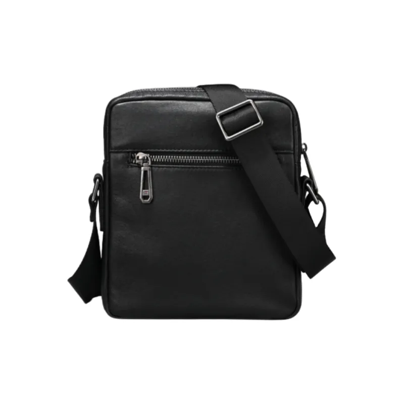 NOMK Top Grain Cow Leather Fanny Pack Small Crossbody Bag Shoulder Bag Crossbody Bag Regular Men's Black-3