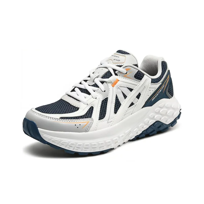 Skechers Sport Durable Breathable Low Top Casual Running Shoes Men's White Blue-1
