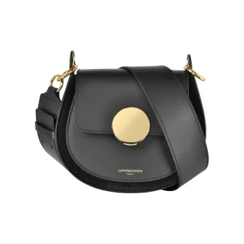 Le Parmentier Genuine Leather Saddle Bag Shoulder Bag Crossbody Bag Women's Black