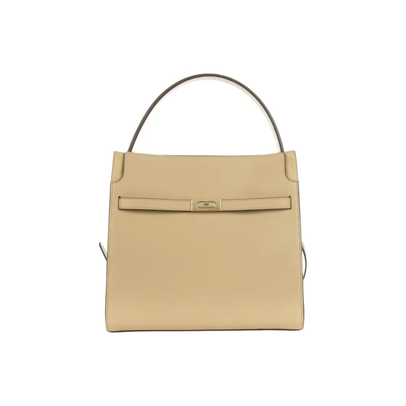 TORY BURCH Leather Shoulder Bag, Crossbody Bag, Handbag Women's Dark Sand-0