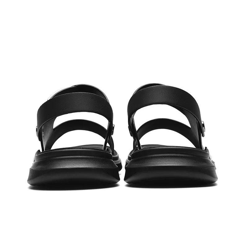 AOKANG 2-in-1 Plain Dad Sandals Beach Sandals Men's Black-3